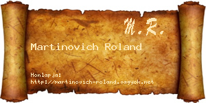 Martinovich Roland névjegykártya